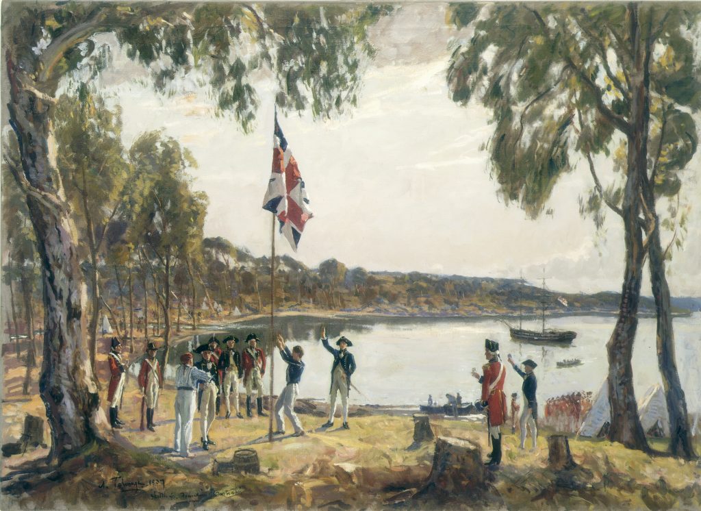 61efb5e4f19de 61efb5e4f19e1the Founding Of Australia. By Capt. Arthur Phillip R.n. Sydney Cove Jan. 26th 1788.jpg