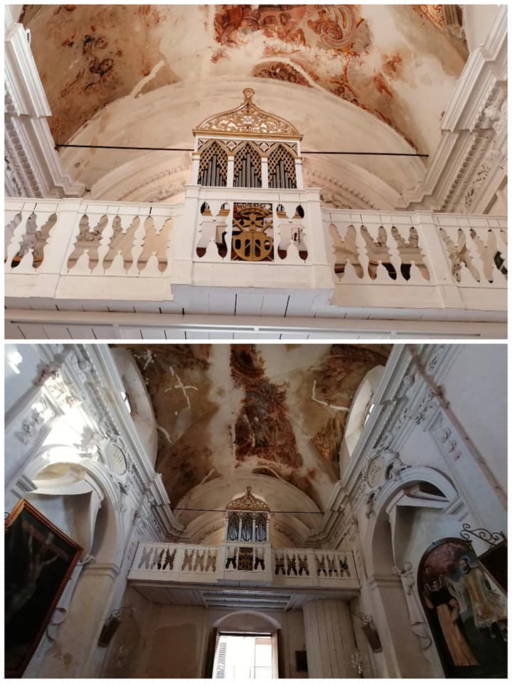 l'antico organo a canne della chiesa della Mercede ristrutturato risuona nei locali resi fruibili ai fedeli