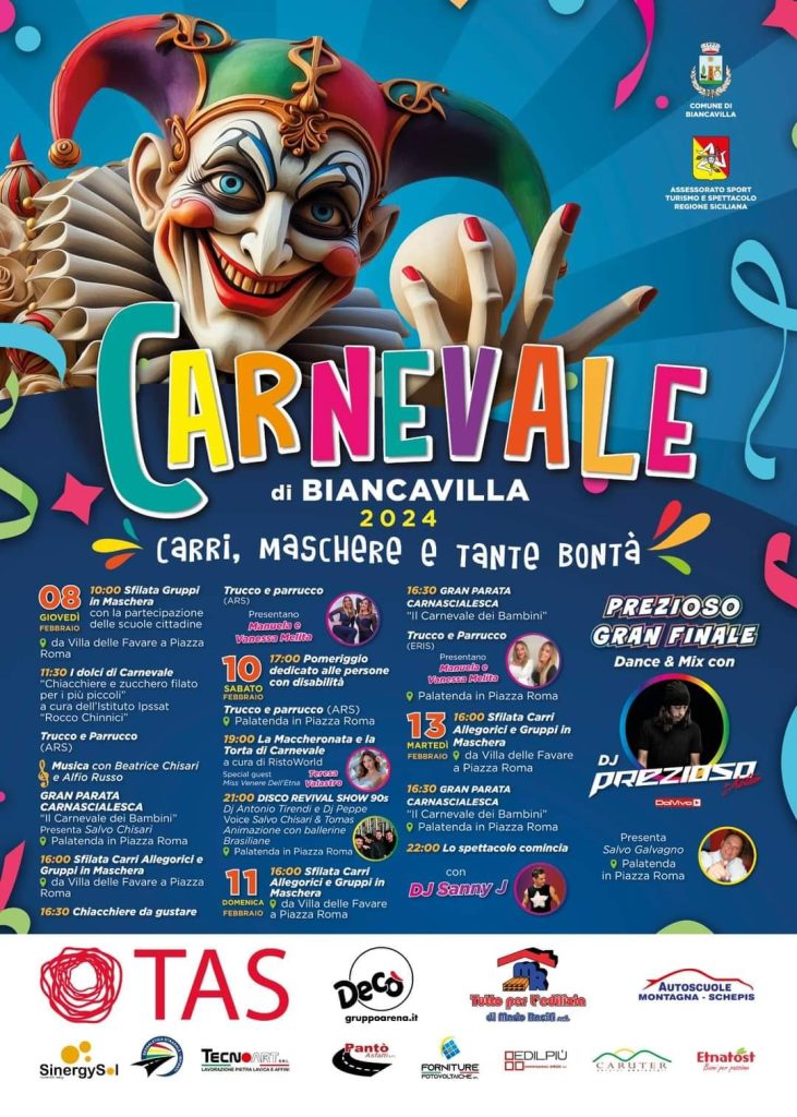 Locandina Carnevale 2024 Biancavilla
