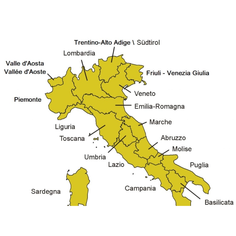 Mapa De Italia - Cómo se divide Italia