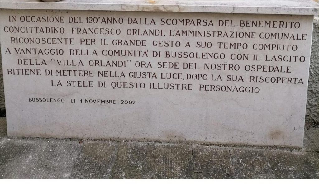 Dedica A Francesco Orlandi Sulla Sua Lapide