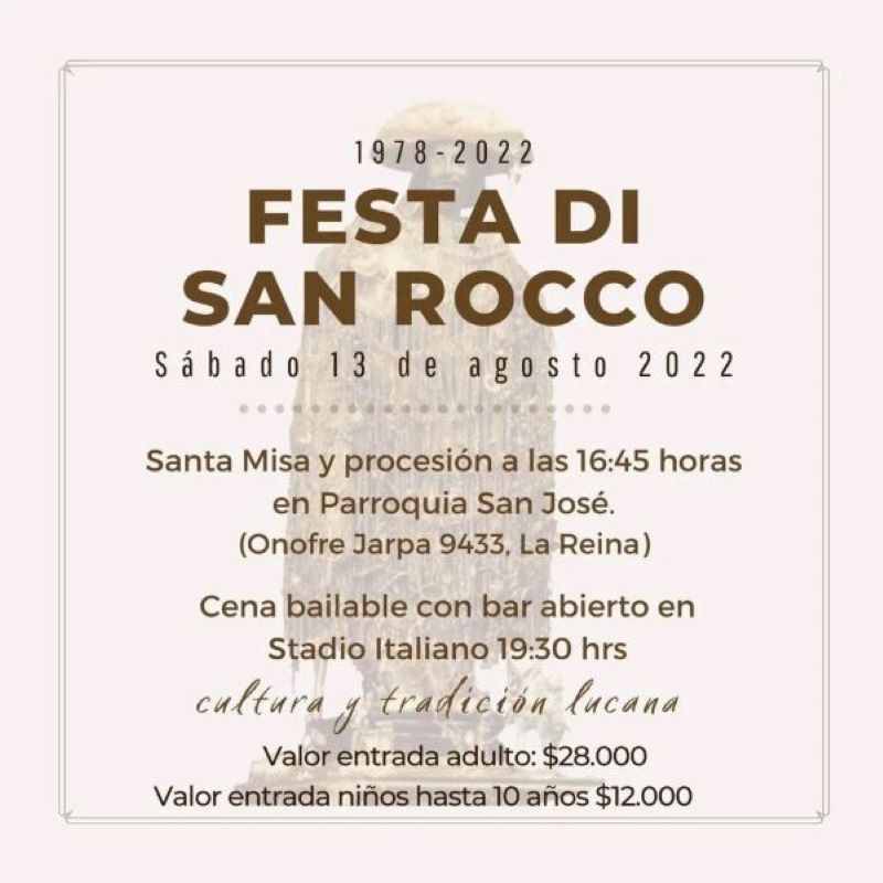 San Rocco - Festividad