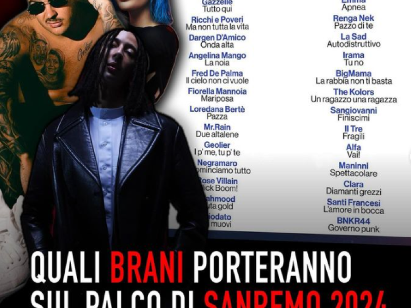 Las Canciones De "i Big" Sanremo 2024