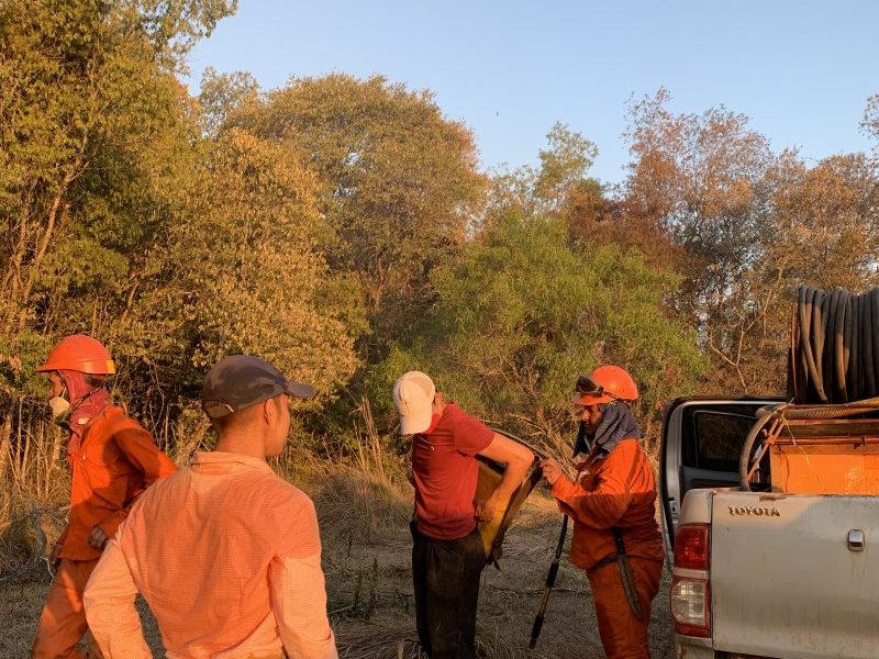 Voluntarios En Los Incendios De Corrientes Preparando Las Mochilas De Agua