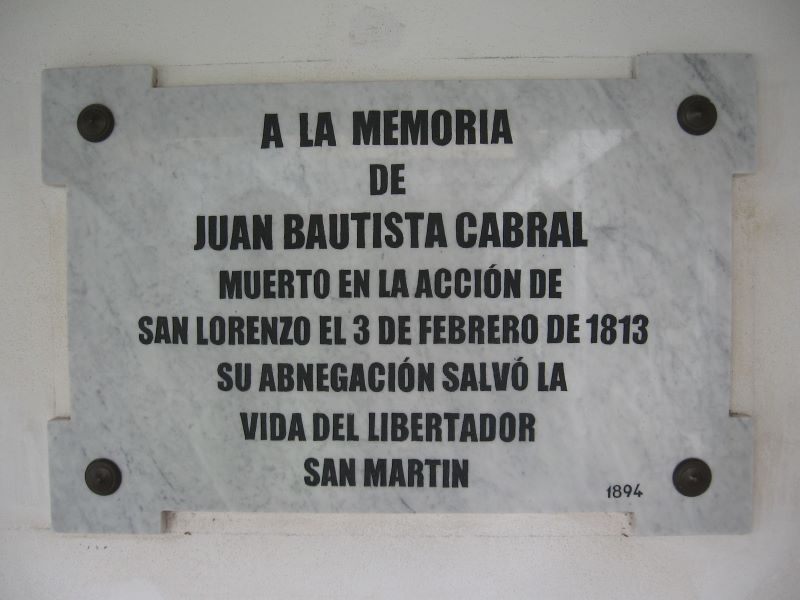 Juan Bautista Cabral Placa Homenaje En San Carlos