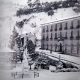 Cosenza, la neve caduta nella notte del 9 gennaio 1918 ha imbiancato l'Albergo Vetere in Piazza xV marzo 1843 e la Villa Comunale