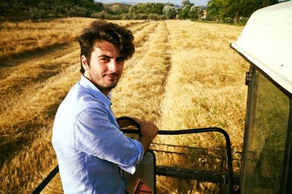 the entrepreneur stefano caccavari on the tractor