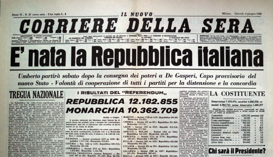 la Festa della Repubblica - Corriere della sera 1946