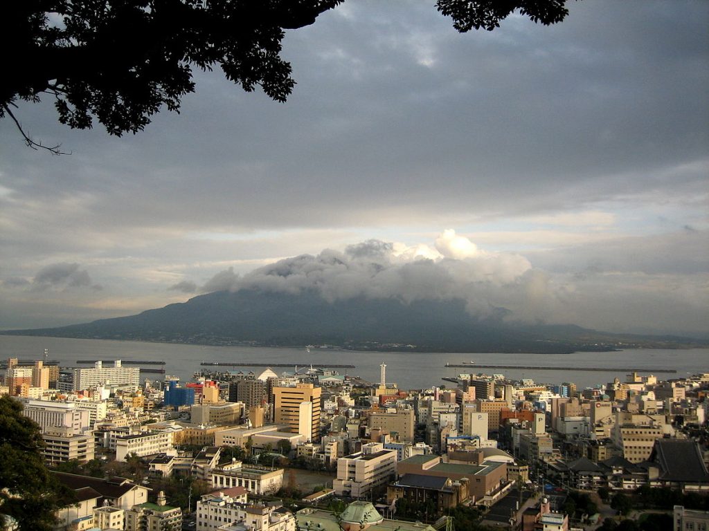 Sakurajima de Kagoshima, Kyushu, Japon.