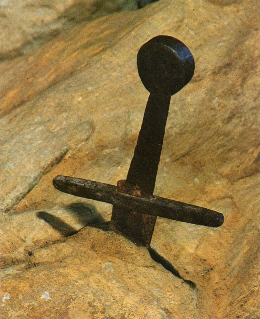 The sword in the rock inside the chapel of the Abbey