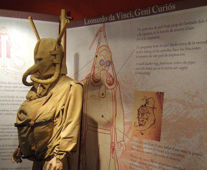 un'invenzione di Leonardo esposta in un museo