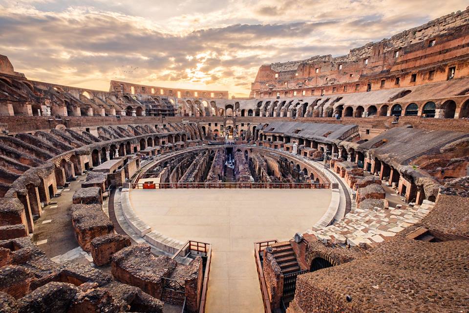 the colosseum seen from inside