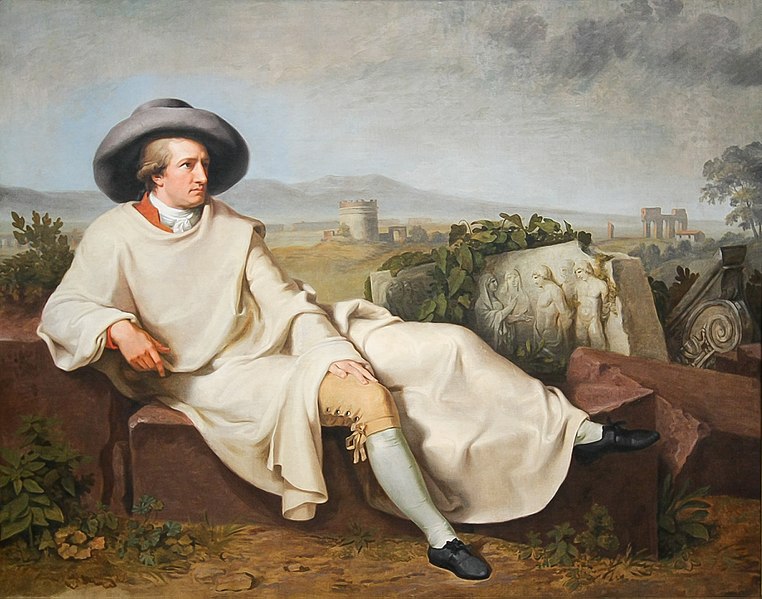 portrait de goethe sur fauteuil