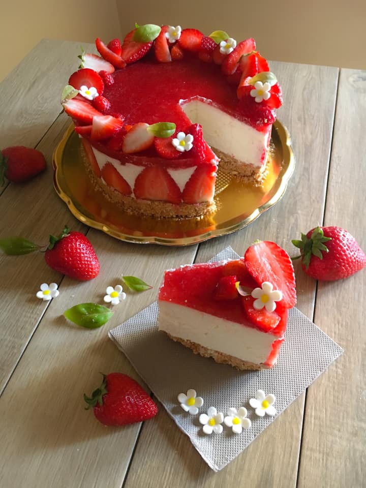 Tarta de Queso con Fresas