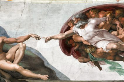 Sistine Chapel. Fresco by Michelangelo on the Sistine vault