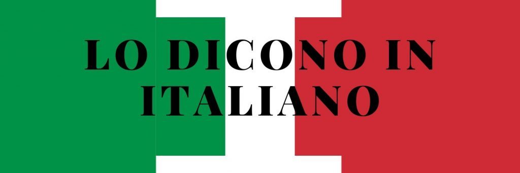parole italiane - bandiera dell'Italia con dentro la scritta: "lo dico in italiano"
