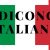 Italian words - Italian flag inside with the inscription: "I say in Italian"