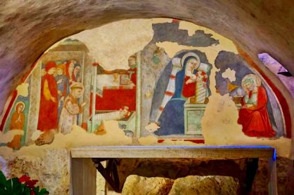 the crib of San Francesco - a fresco