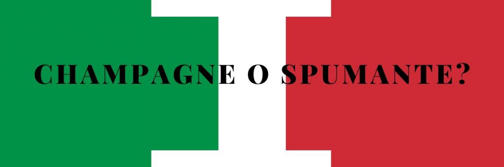 Champagne or sparkling wine - flag of Italy with Champagne or sparkling wine inside