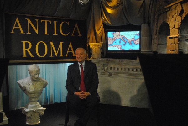 Piero Angela on TV studios