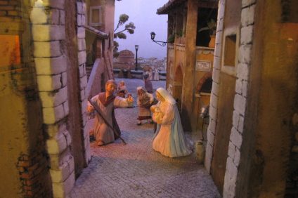 nativity scene: detail of the crib of greccio