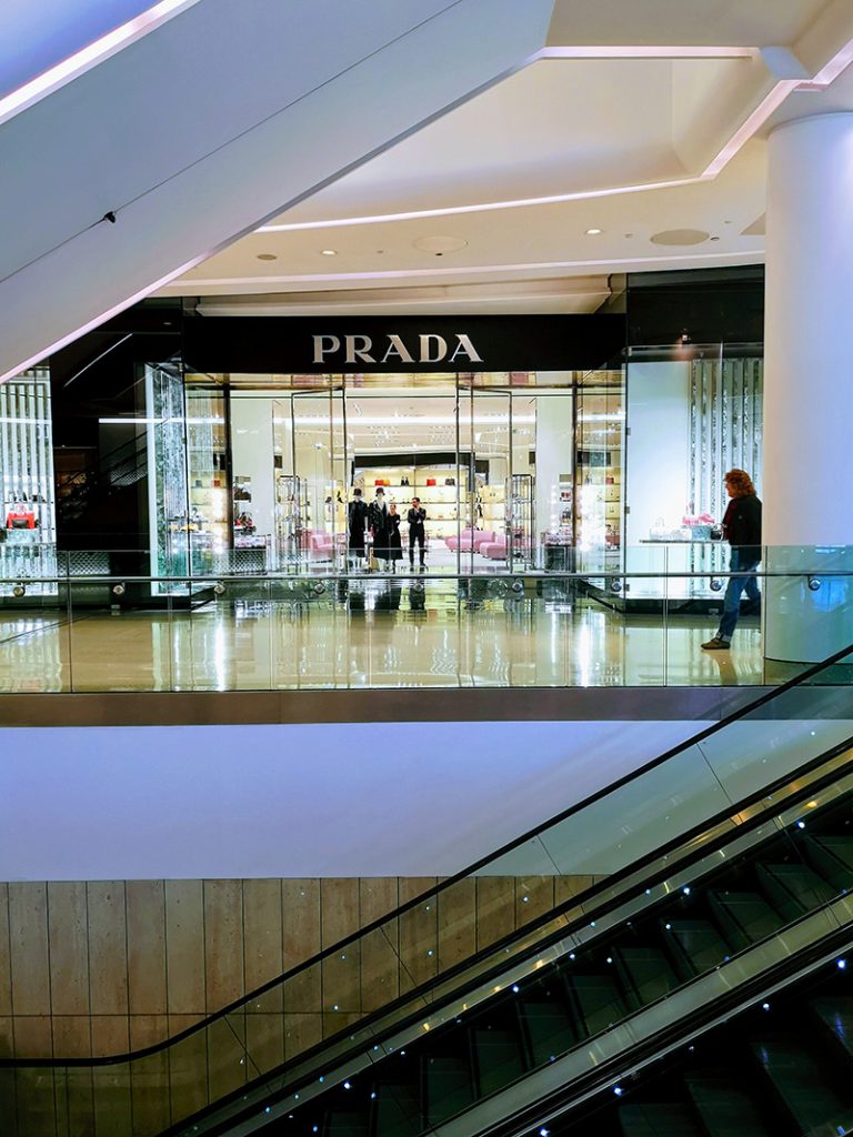 view of a prada store in london