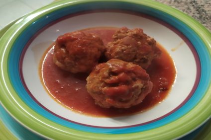 plate with meatballs for carnival