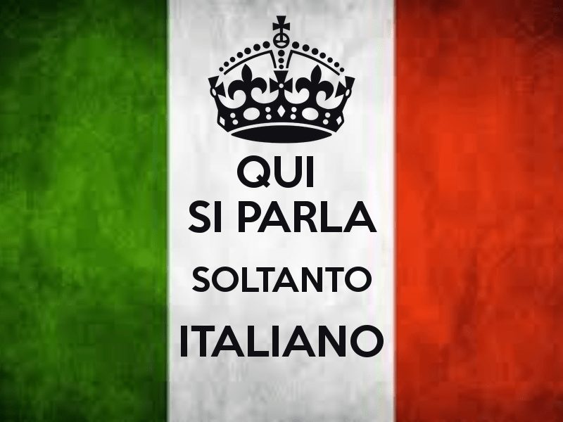 bandiera con scritto qui si parla italiano