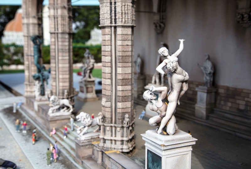 Italy in miniature, some details of the statues