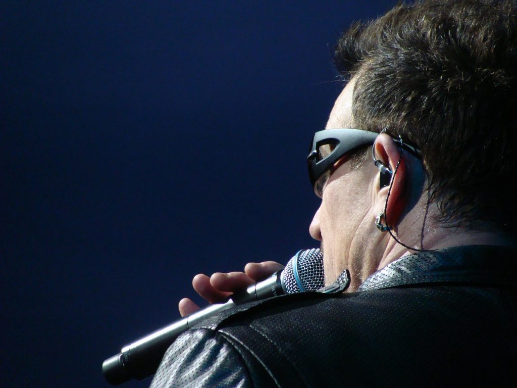 Bono Vox during a musical performance