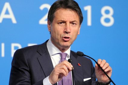 total block - a photo of Prime Minister Conte