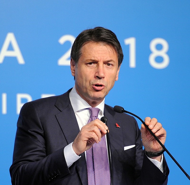 total block - a photo of Prime Minister Conte