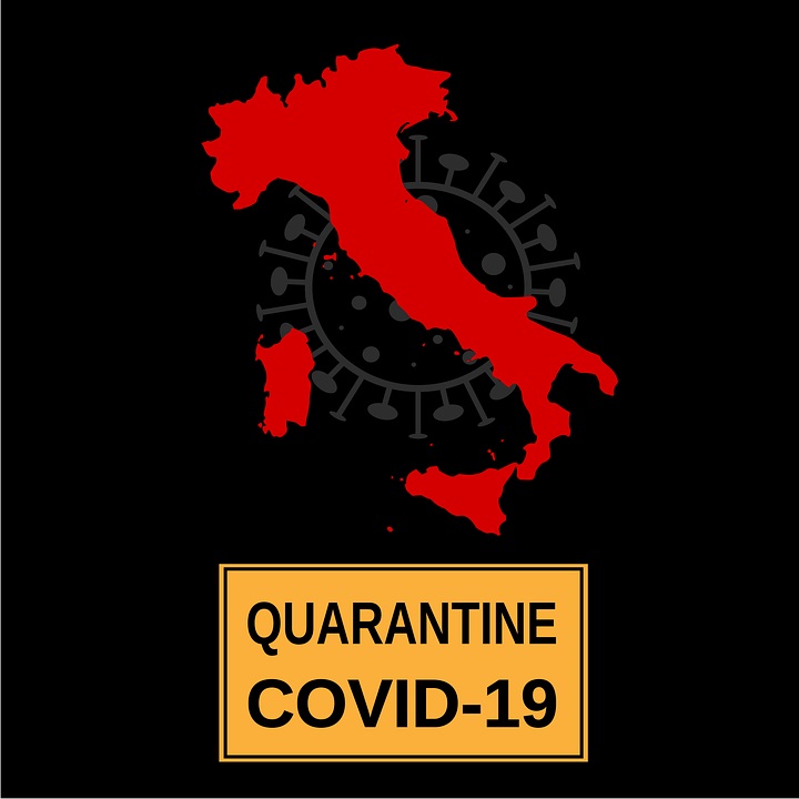 bandiere italia in quarantena