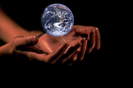 humanitas - hands that "hold" the earth