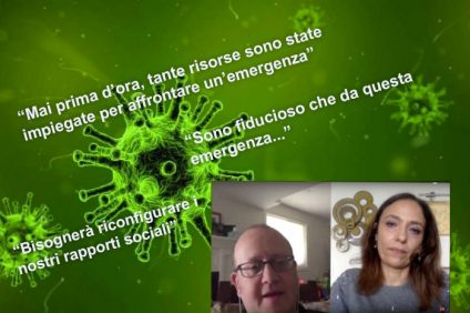 coronavirus - schermata video Saverio Stranges e Paola Stranges