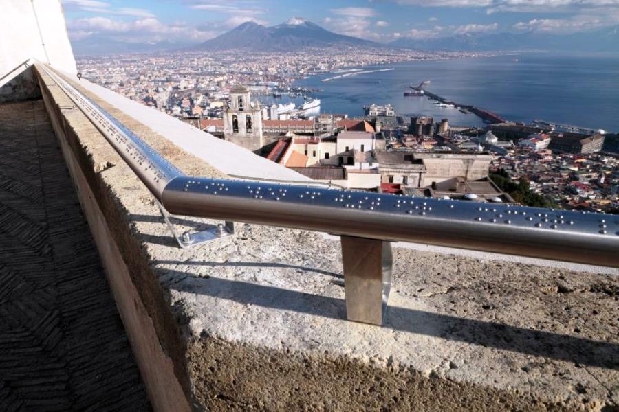 The handrail on the gulf of Naples