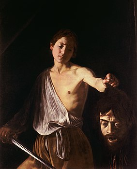 praise of weakness - David with the head of Goliath, Caravaggio, Rome