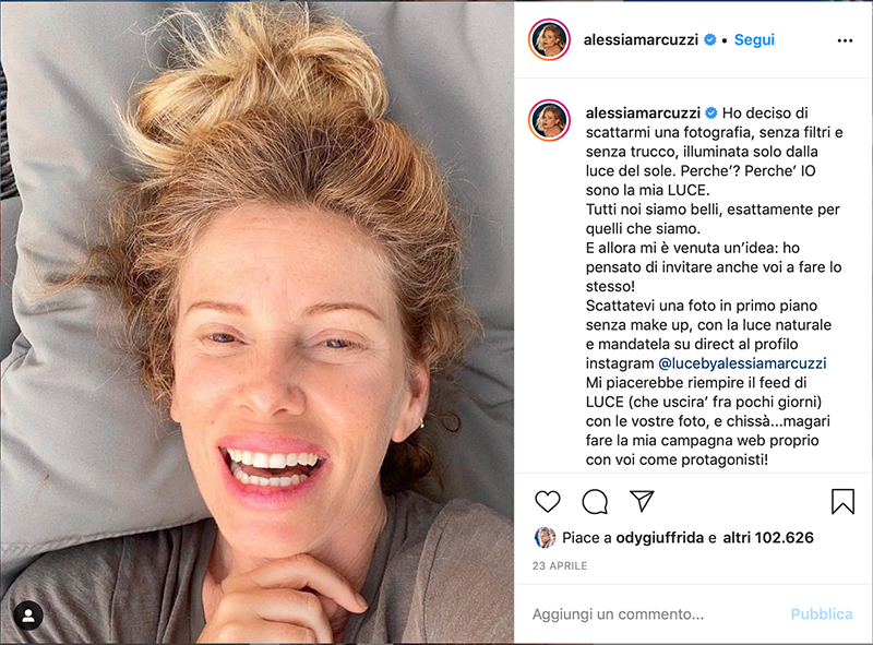 Alessia Marcuzzi f’post fuq Instagram