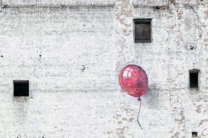 street art - pink balloon murals