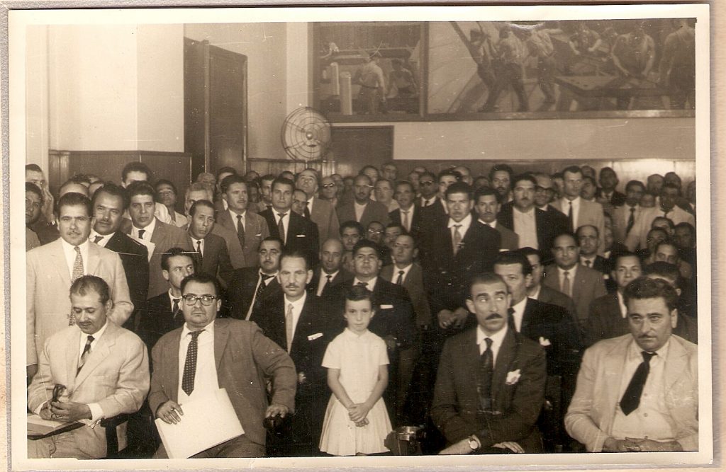 Italian emigrant - old photo with Italian emigrants in Argentina in black and white