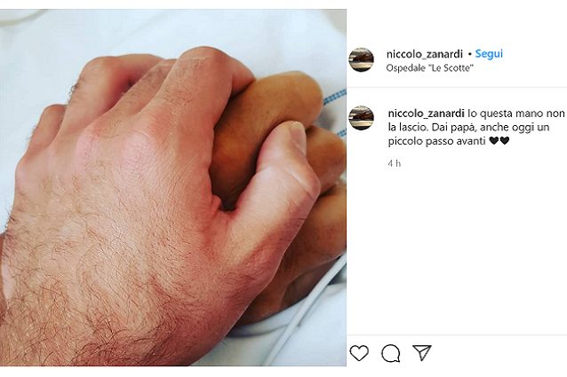 la photo du fils de Zanardi à qui le pape a écrit la lettre