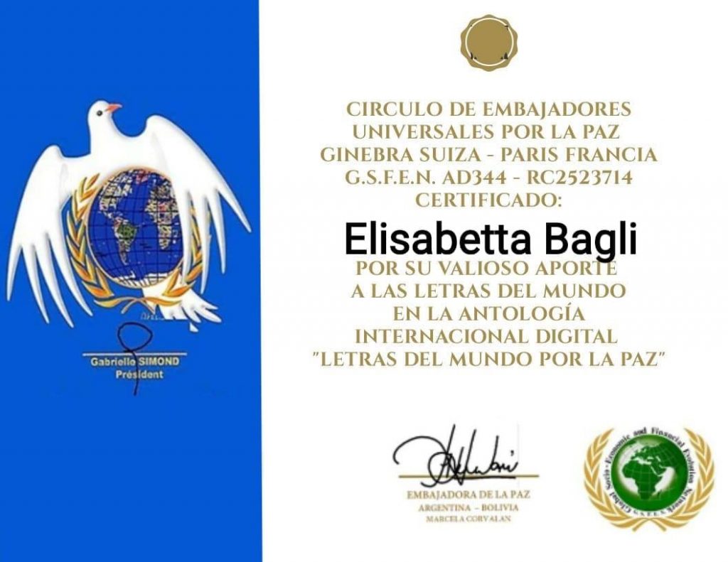 Elisabetta Bagli - Letras del Mundo - Poetas para la Paz - Bolivie