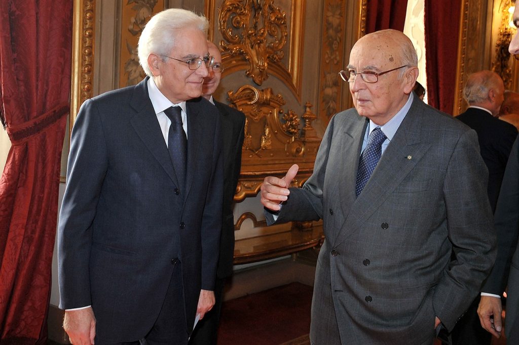 Sergio Mattarella and Giorgio Napolitano