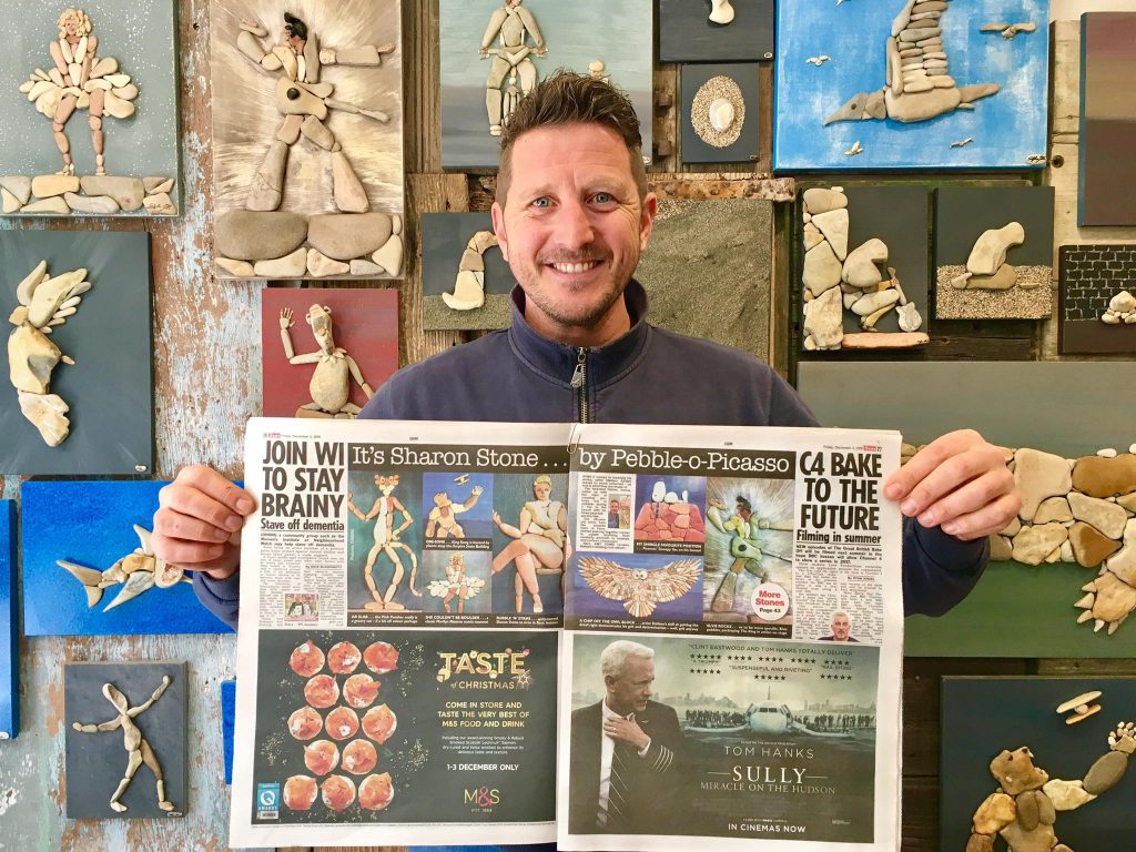 author's stones - Stefano Furlani shows the article published by The Sun