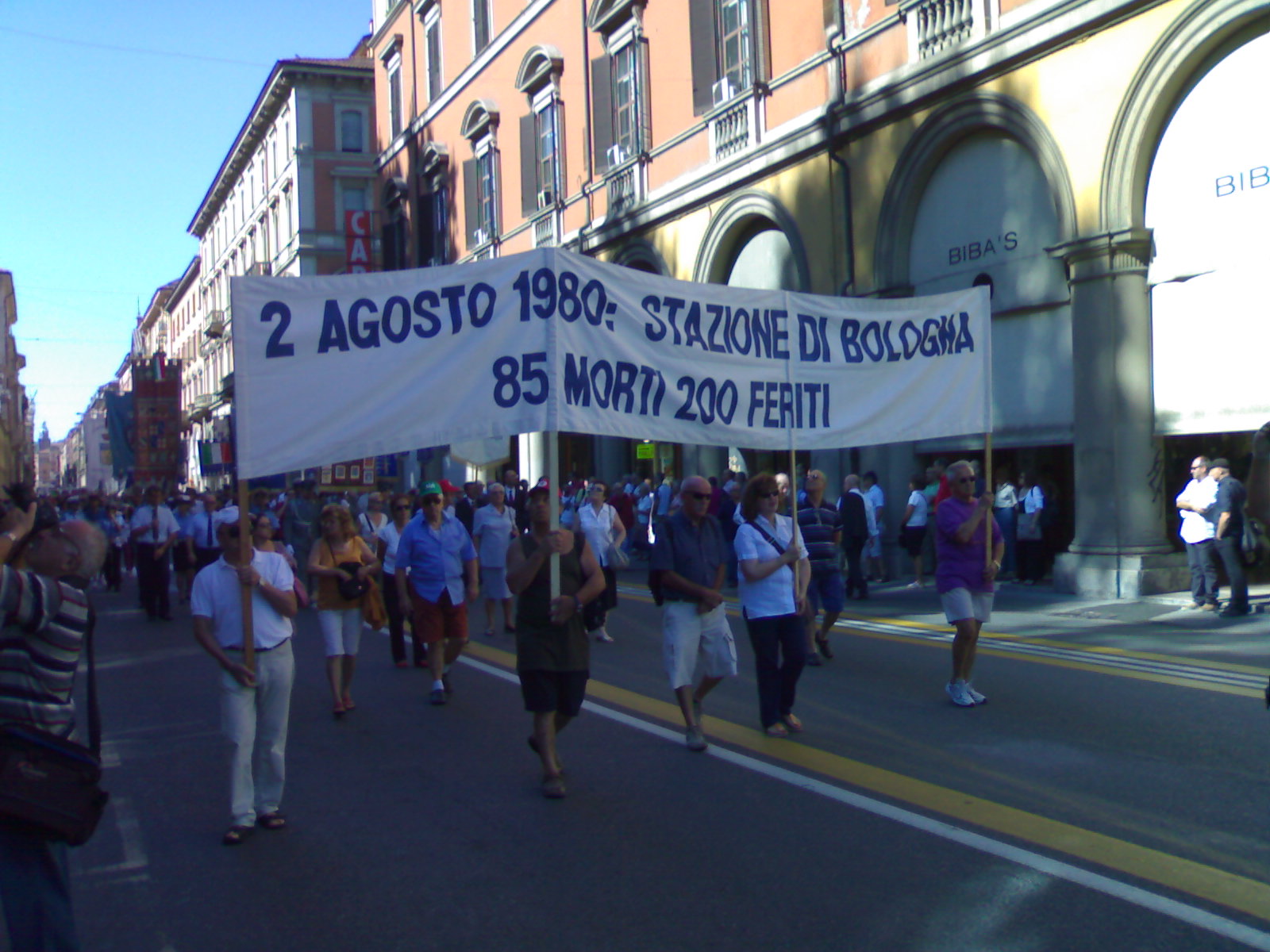 massacre of bologna - procession of demonstrators