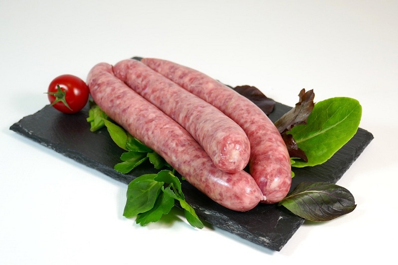 pasta with sausage-sausage in the kitchen - pasta with sausage. white sausages