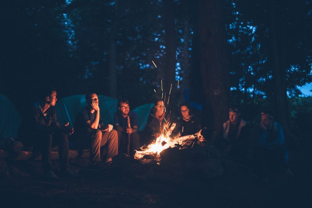 San Lorenzo - friends around a bonfire