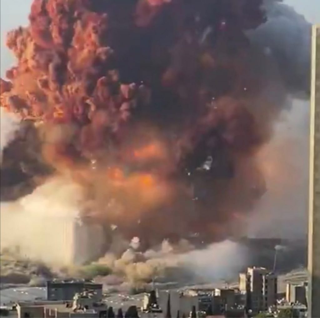 momento dell'Esplosione a Beirut 