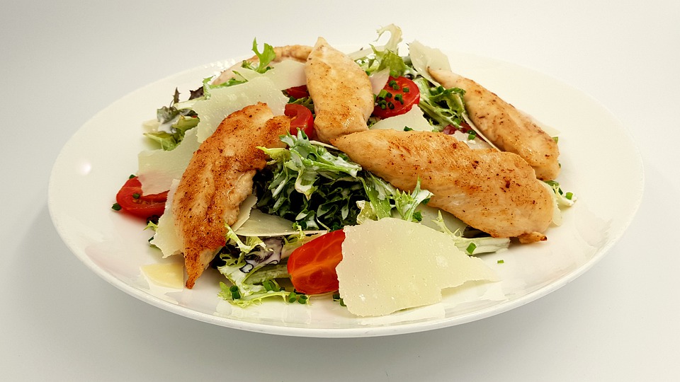 The Caesar salad with chicken