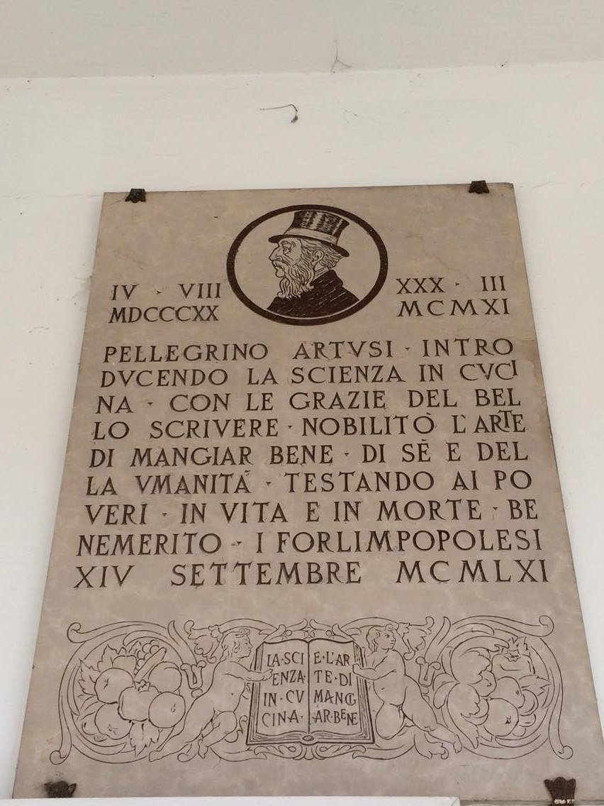 La Scienza in Cucina - plaque with writings by artusi